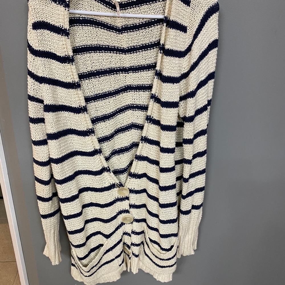 Free people beach striped cardigan